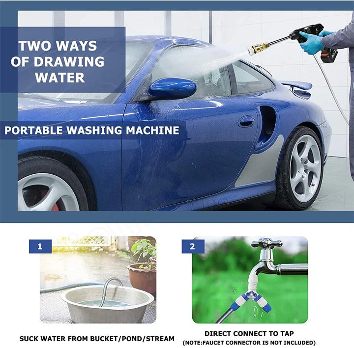 QuickWash | Akku-Hochdruckreiniger mit 2 Batterien Decorique.de
