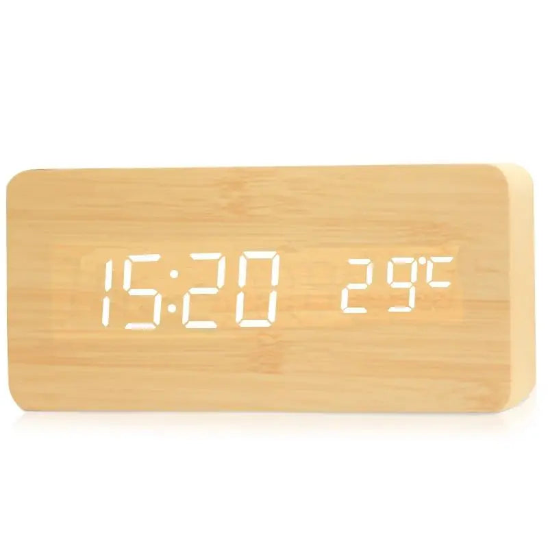 QuietWood | Lautlose Designuhr aus Holz & Licht Bambus Decorique.de