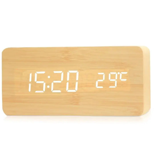 QuietWood | Lautlose Designuhr aus Holz & Licht Bambus Decorique.de