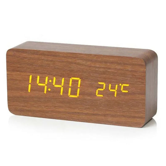 QuietWood | Lautlose Designuhr aus Holz & Licht Braun Decorique.de
