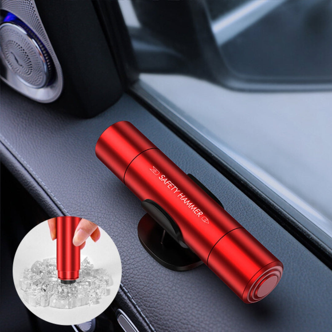 SafeKey | 2-in-1 Notfallwerkzeug | Glasbrecher & Gurtschneider - 1+1 FREE Rot 2 in 1 (Glasbrecher-Gürtelmesser) Decorique.de