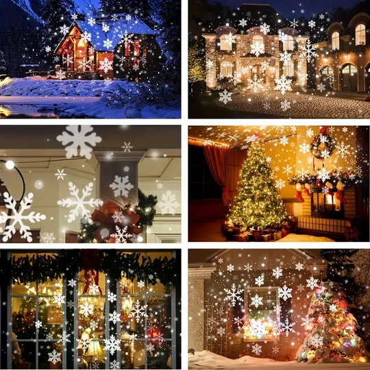 SnowMagic | Schneeflocken-Projektor – Innen/Außen LED Schneefall Decorique.de