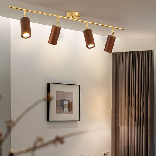 SpotLuxe | Elegante LED-Spots auf Walnussschiene Decorique.de