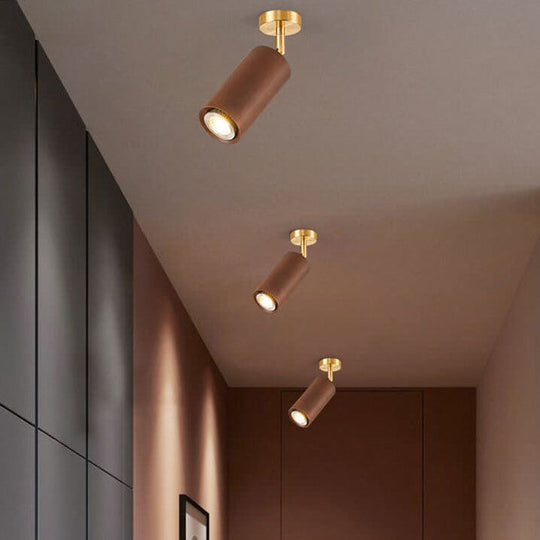 SpotLuxe | Elegante LED-Spots auf Walnussschiene 1 Walnuss - 230V Decorique.de