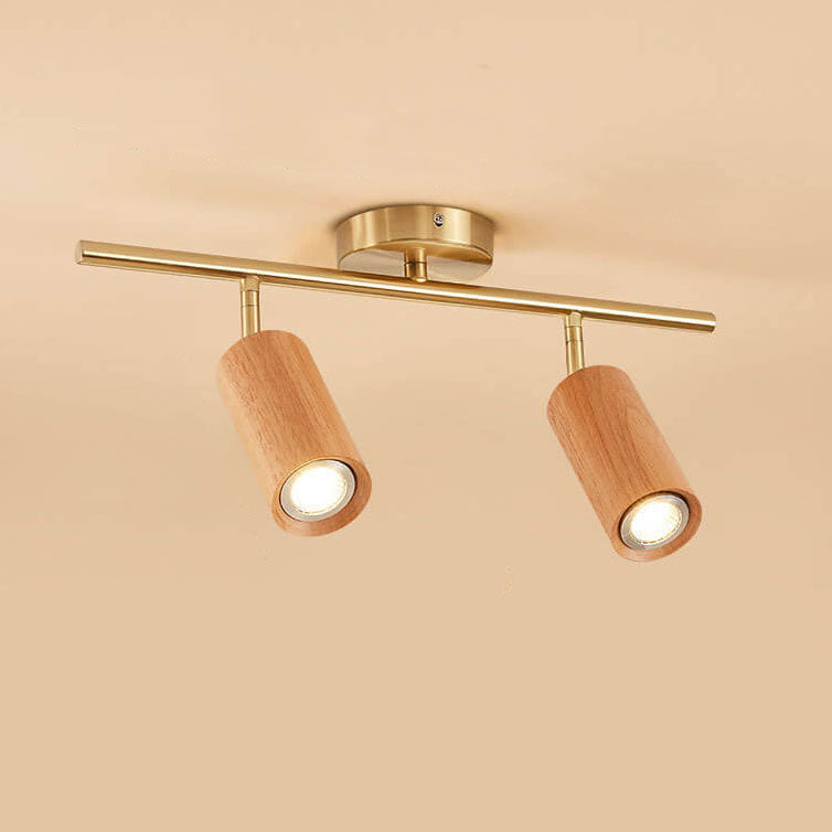 SpotLuxe | Elegante LED-Spots auf Walnussschiene 2 Holz - 230V Decorique.de