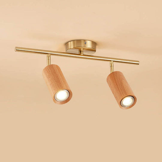 SpotLuxe | Elegante LED-Spots auf Walnussschiene 2 Holz - 230V Decorique.de
