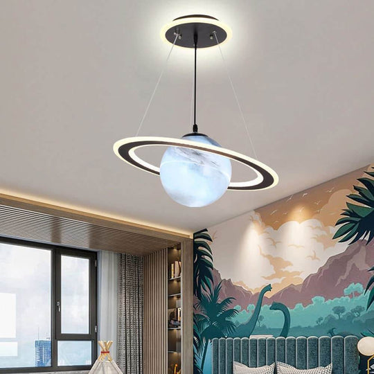 StarSphere | LED-Hängelampe im magischen Planeten-Design Blaue Erde A (Ohne Astronaut) Decorique.de