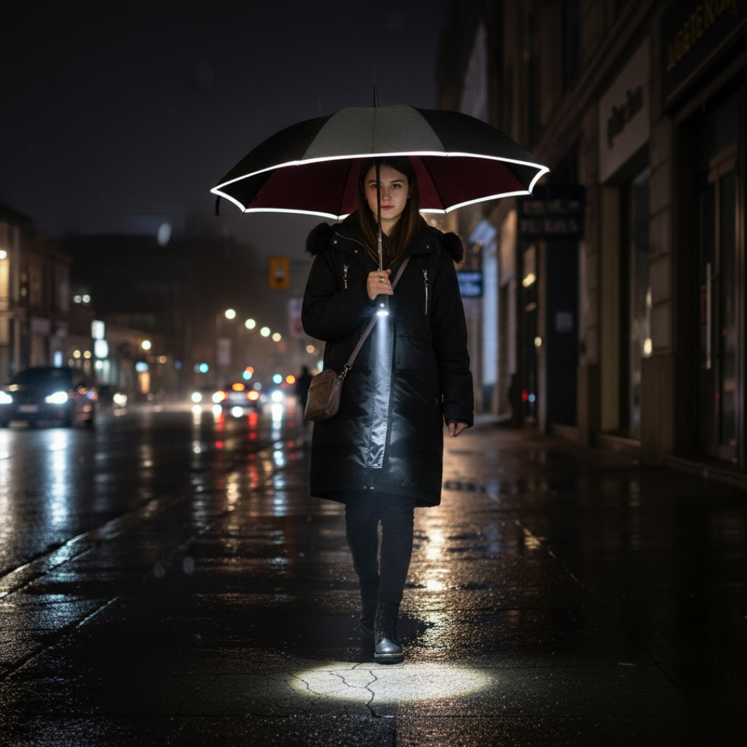StormShield | Vollautomatischer Regenschirm mit LED-Beleuchtung Decorique.de