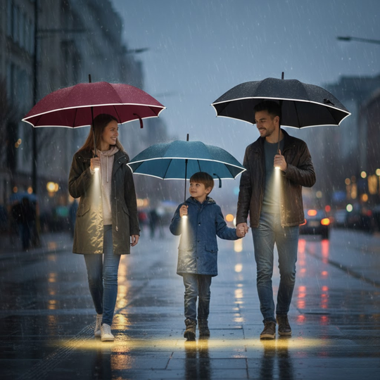 StormShield | Vollautomatischer Regenschirm mit LED-Beleuchtung Decorique.de