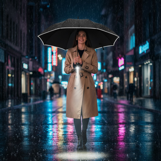 StormShield | Vollautomatischer Regenschirm mit LED-Beleuchtung Decorique.de