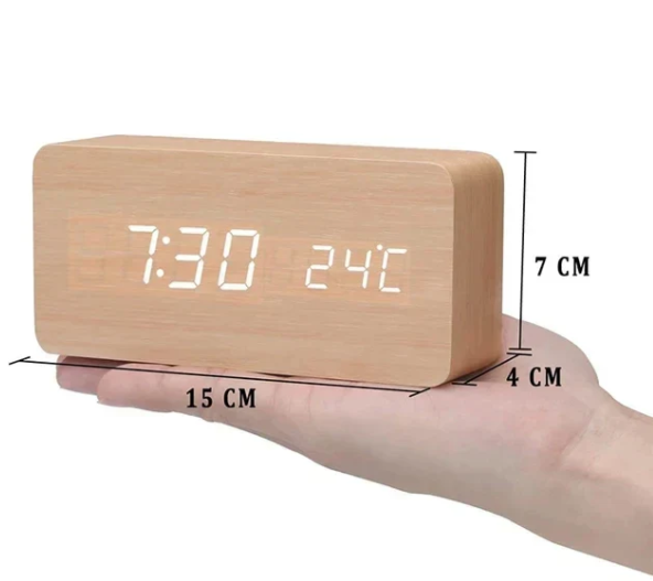 TimberLite | Minimalistische LED-Holzuhr mit Stil Holz-kubusförmig Decorique.de