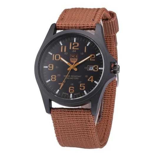TimeForce | Robuste, vom Militär inspirierte Armbanduhr Braun Decorique.de