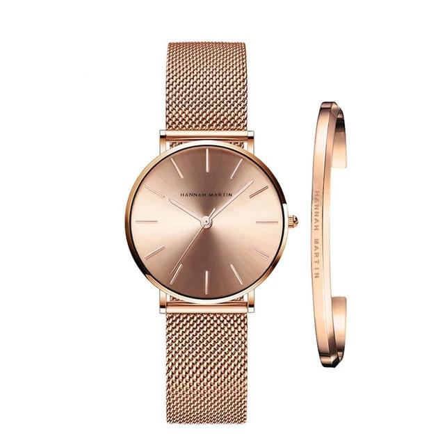 Timeless | Elegante Damenarmbanduhr mit Armband Roségold Decorique.de
