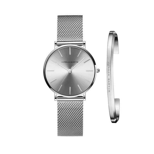 Timeless | Elegante Damenarmbanduhr mit Armband Silber Decorique.de
