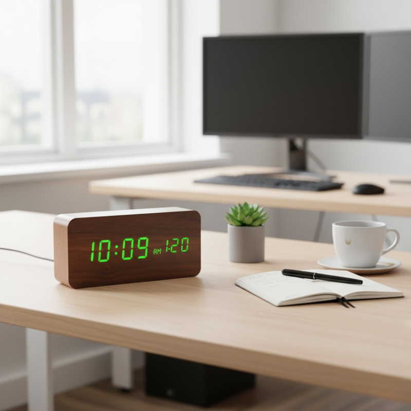 TimeWood | Digitale Holzuhr mit LED-Anzeige, Lautlos-Funktion & modernem Design Decorique.de