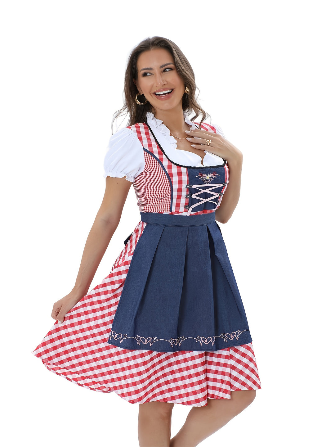 Trachtenflair | Traditionelles Festkleid mit Karomuster Decorique.de