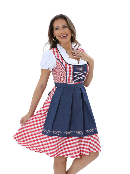 Trachtenflair | Traditionelles Festkleid mit Karomuster Decorique.de
