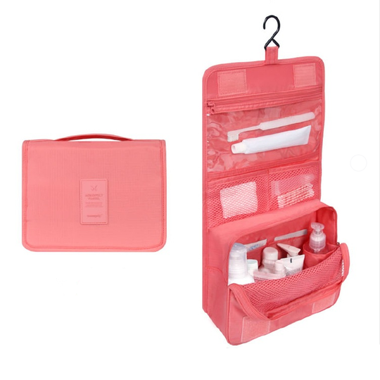 TravelEase | Wasserabweisende Reise-Kosmetiktasche mit Haken Wassermelonen Rot Decorique.de
