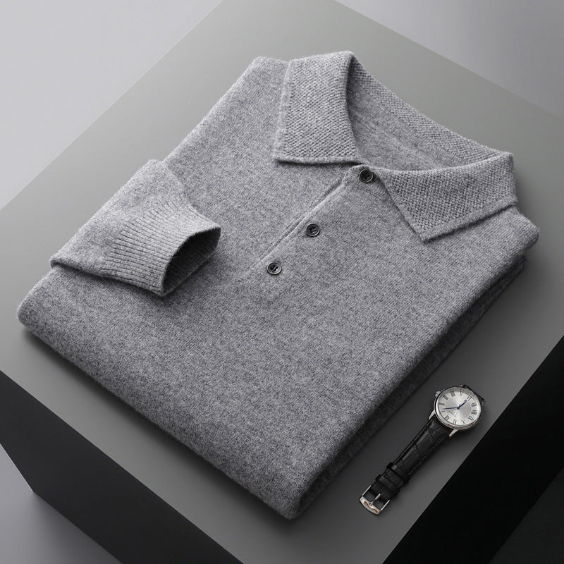 Valerio | Kaschmir Poloshirt – Eleganz in Reinform Grau Decorique.de
