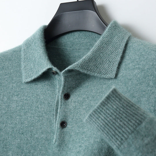 Valerio | Kaschmir Poloshirt – Eleganz in Reinform Grün Decorique.de