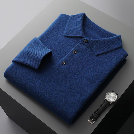 Valerio | Kaschmir Poloshirt – Eleganz in Reinform Marineblau Decorique.de