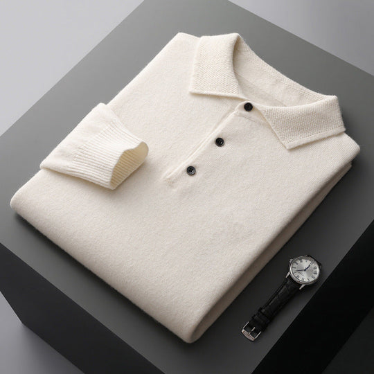 Valerio | Kaschmir Poloshirt – Eleganz in Reinform Weiß Decorique.de