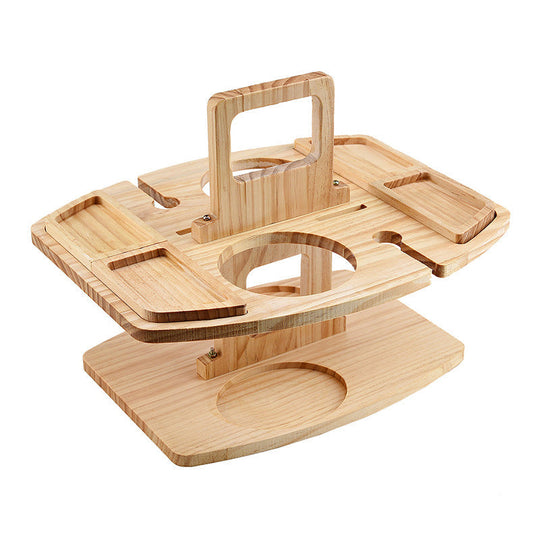 WineNest | Tragbarer Holz-Picknick-Weintisch Decorique.de