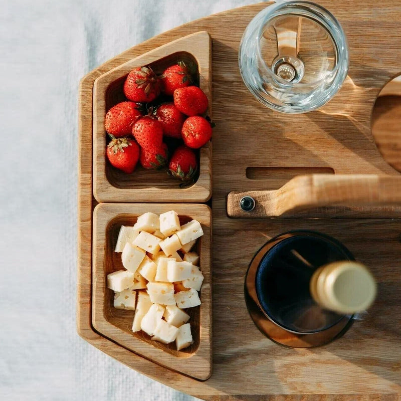 WineNest | Tragbarer Holz-Picknick-Weintisch Decorique.de