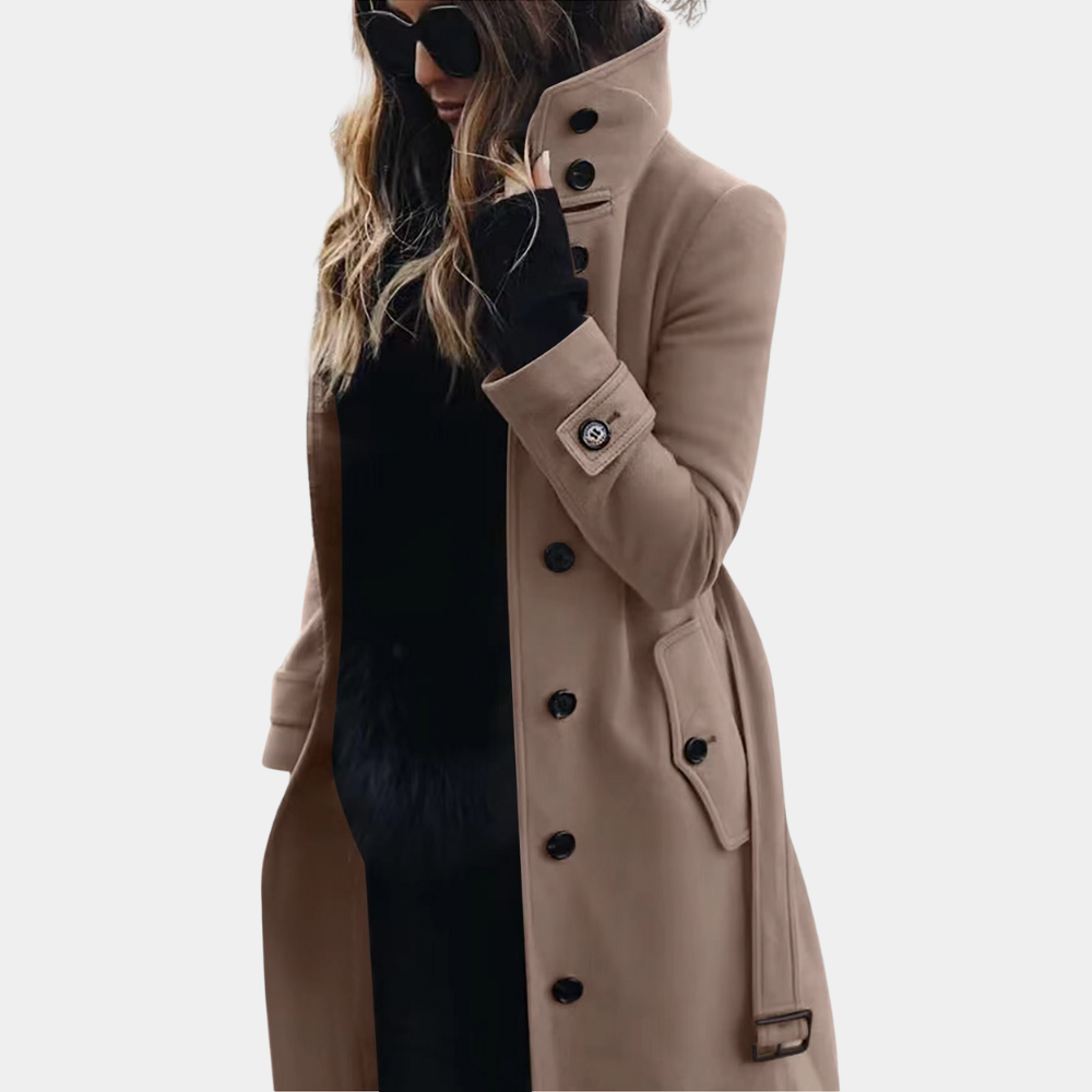 Yuna | Damen Trenchcoat – Stilvolle Wärme für den Winter Beige Decorique.de