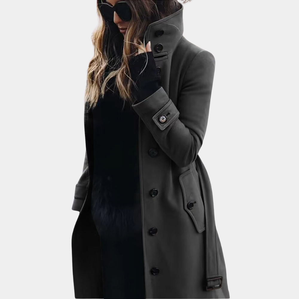 Yuna | Damen Trenchcoat – Stilvolle Wärme für den Winter Grau Decorique.de
