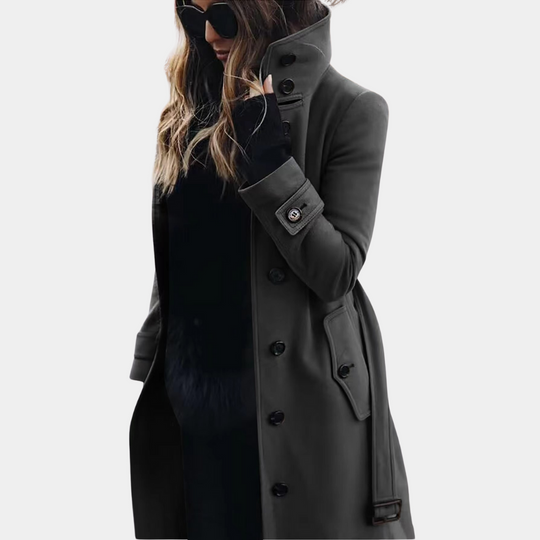 Yuna | Damen Trenchcoat – Stilvolle Wärme für den Winter Grau Decorique.de